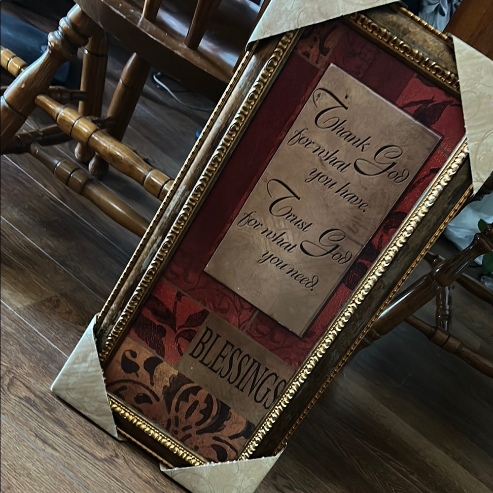 Inspirational Wall Art with Gold Frame